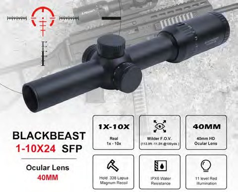 Redwin Blackbeast RW21 1-10x24 SFP Riflescope, image 3