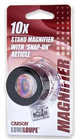 Carson LumiLoupe LL-20 10x Stand Magnifier with Snap-On Reticle, image 2