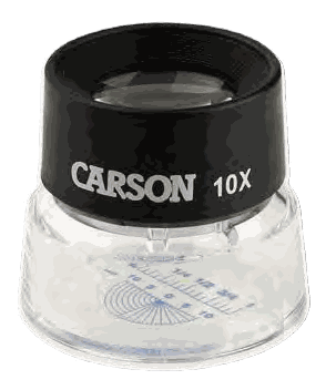 Carson LumiLoupe LL-20 10x Stand Magnifier with Snap-On Reticle