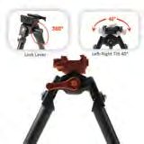 BPL Series Carbon Fibre Tilt Lever 360 Rotatable Pivot Bipod, image 4