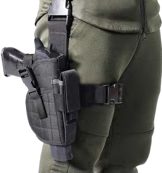 Universal Drop Leg Holster With Magazine Pouch