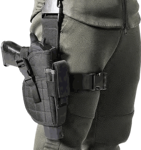 Universal Drop Leg Holster With Magazine Pouch